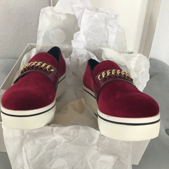 Stella McCartney Falabella Red Velvet Binx Platforms NWT